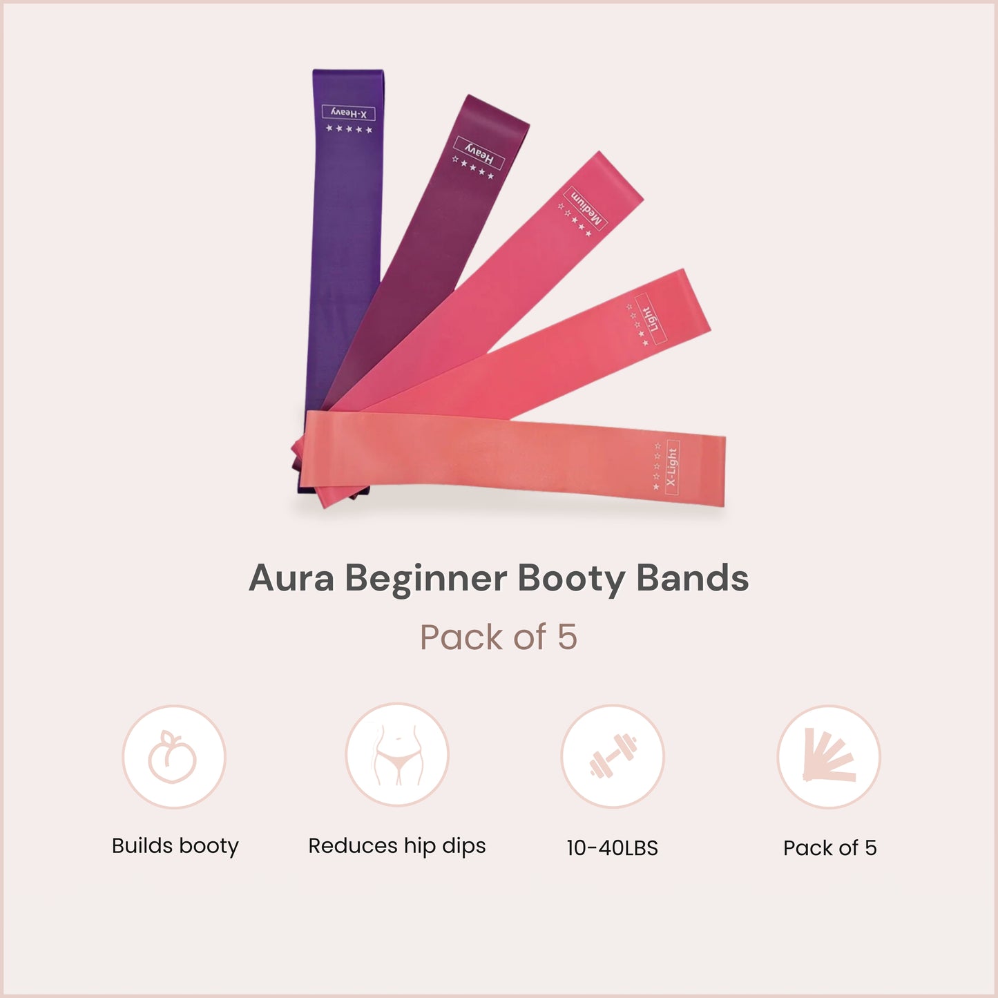 Aura™ Beginner Booty Bands (Pack Of 5)